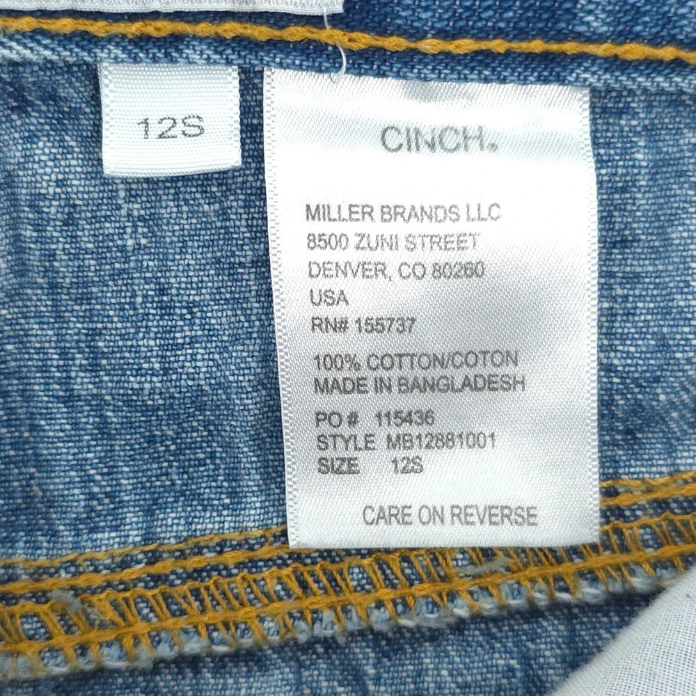 Cinch Boys Jeans MB12881001 Size 12S Blue Medium Wash Western Denim
